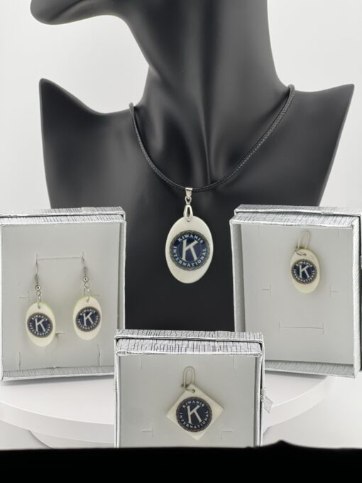 Pendant - Mother of Pearl (Oval) - Kiwanis International Seal with Gift Box